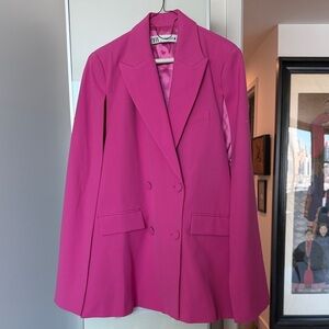 Zara Vibrant Pink Cape Blazer